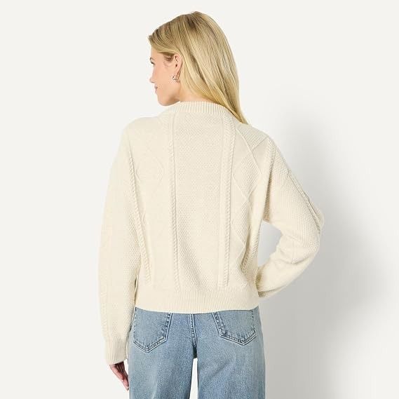 Cream Cable Knit Sweater imagen 5